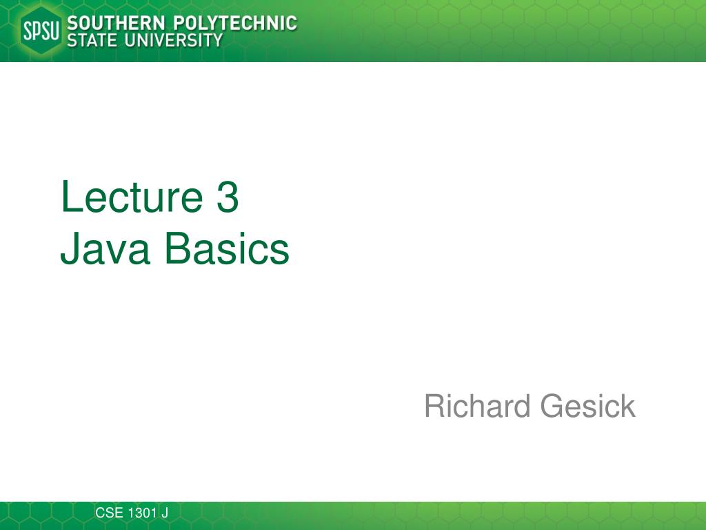 PPT - Lecture 3 Java Basics PowerPoint Presentation, free download - ID ...