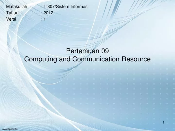 pertemuan 09 computing and communication resource