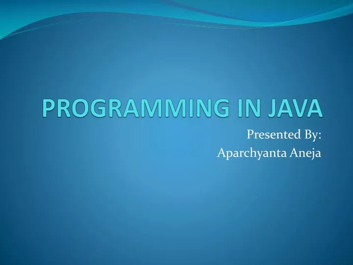 programming in java