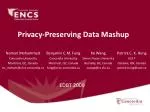 Privacy-Preserving Data Mashup - slide 1