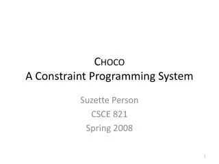 Choco A Constraint Programming System