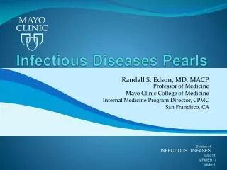 Infectious Diseases Pearls