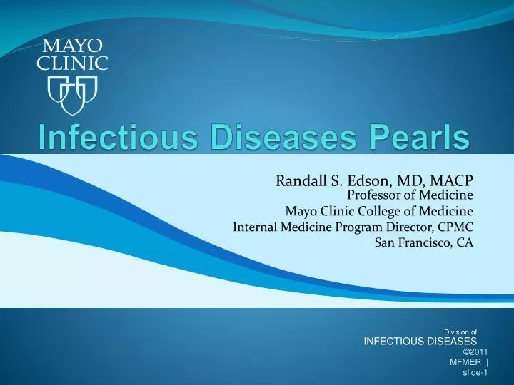 infectious diseases pearls