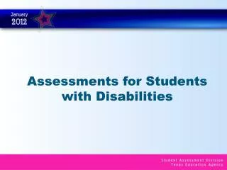 Assessments for Students with Disabilities