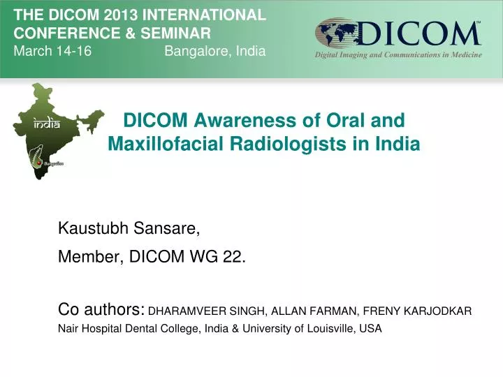 dicom awareness of oral and maxillofacial radiologists in india