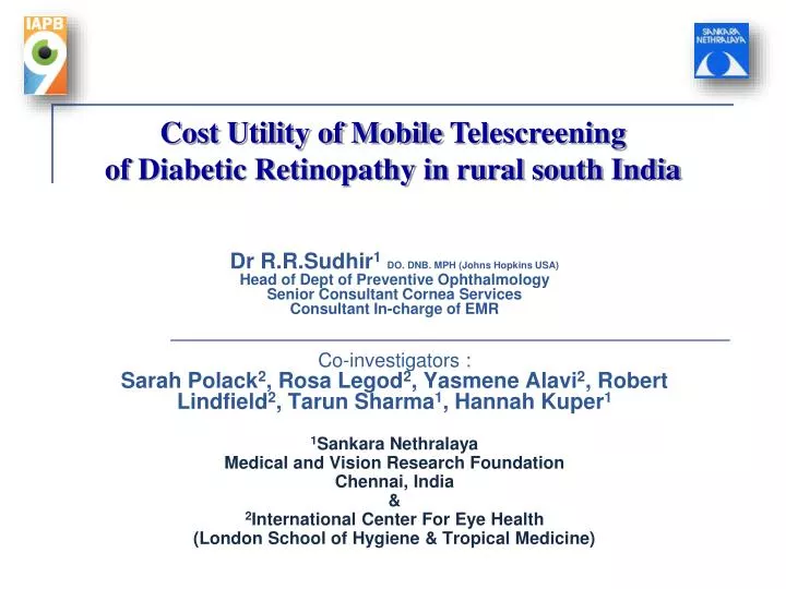 cost utility of mobile telescreening of diabetic retinopathy in rural south india