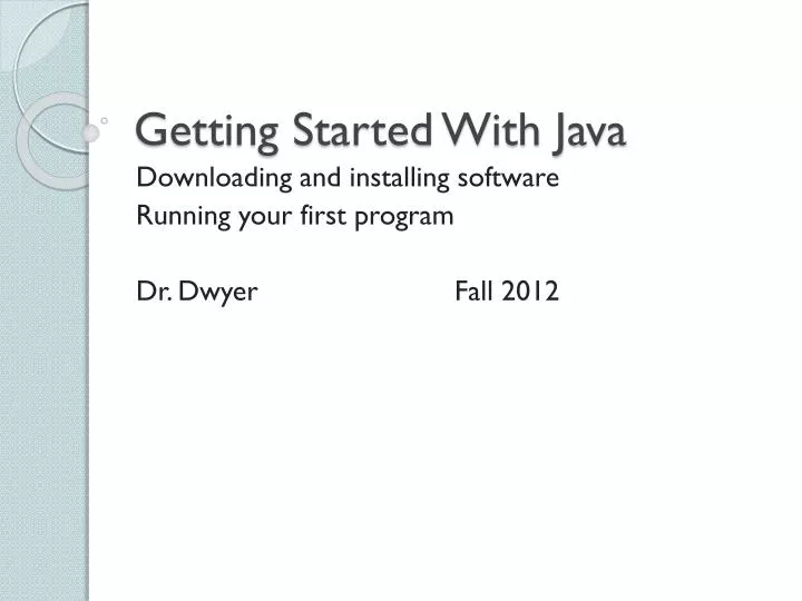getting started with java