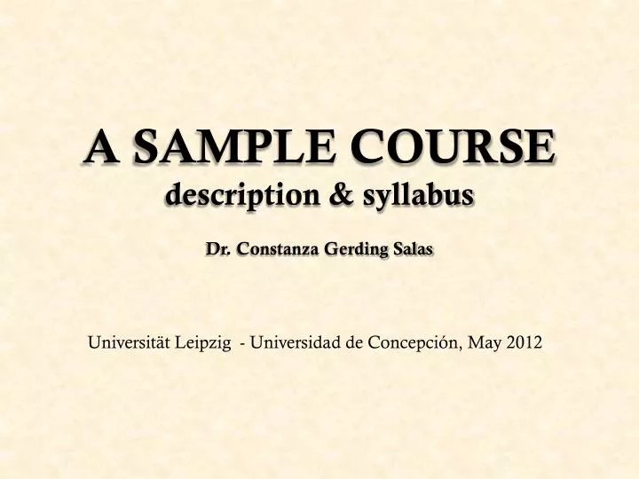 a sample course description syllabus