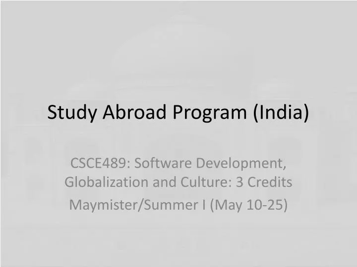 study abroad program india