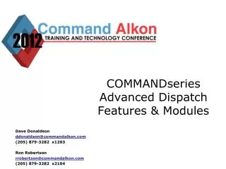 COMMANDseries Advanced Dispatch Features &amp; Modules