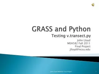 GRASS and Python Testing v.transect.py