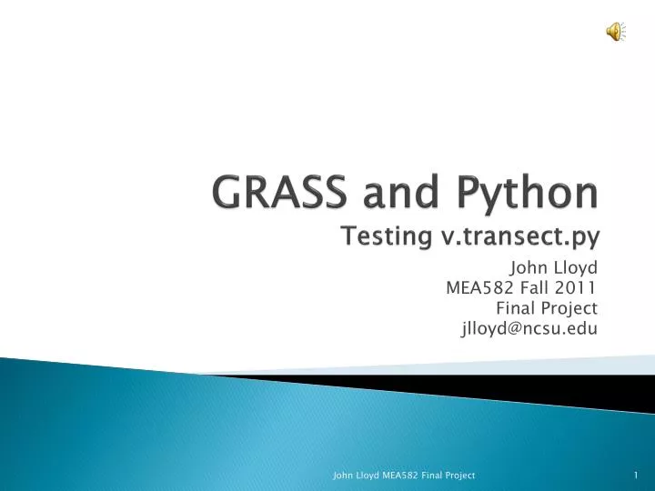 grass and python testing v transect py