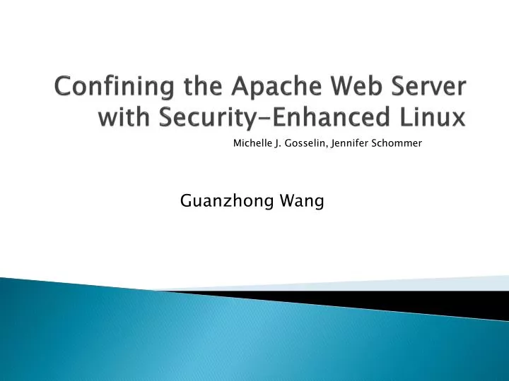 confining the apache web server with security enhanced linux