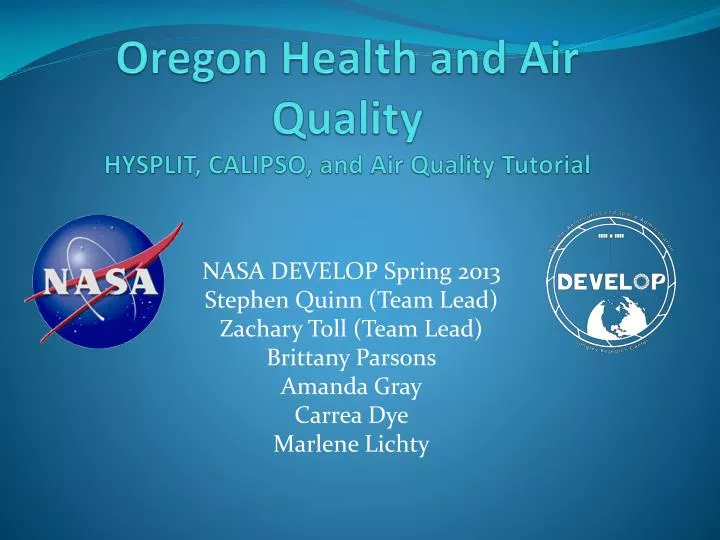 oregon health and air quality hysplit calipso and air quality tutorial