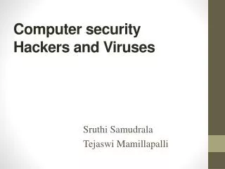 Computer security Hackers and Viruses