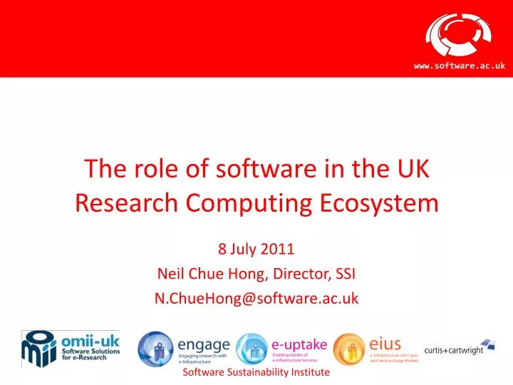 the role of software in the uk research computing ecosystem