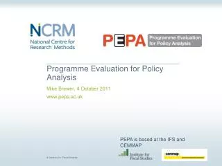 Programme Evaluation for Policy Analysis