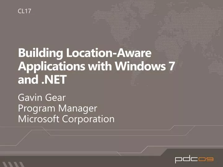building location aware applications with windows 7 and net