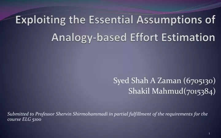 exploiting the essential assumptions of analogy based effort estimation