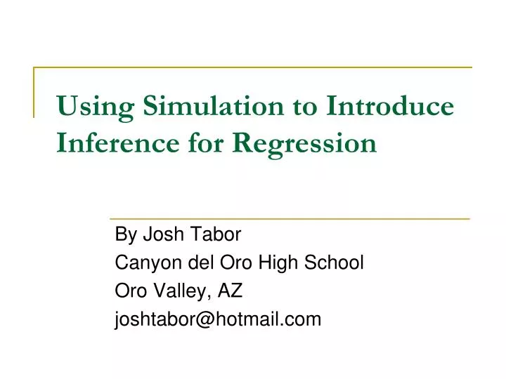 using simulation to introduce inference for regression