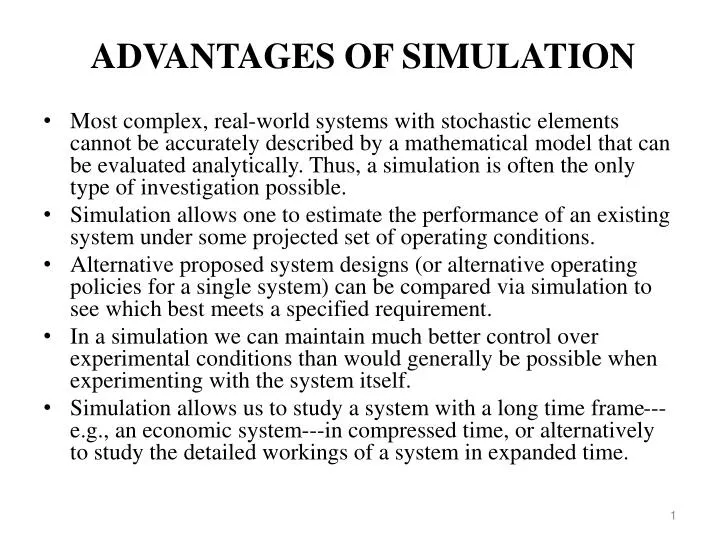 advantages of simulation