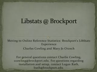 Libstats @ Brockport