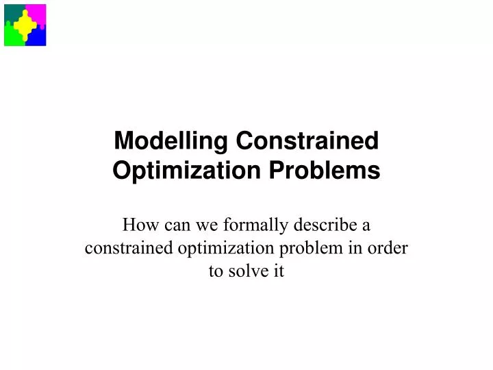 modelling constrained optimization problems