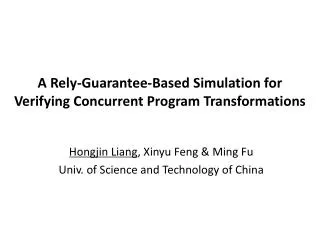 A Rely-Guarantee-Based Simulation for Verifying Concurrent Program Transformations