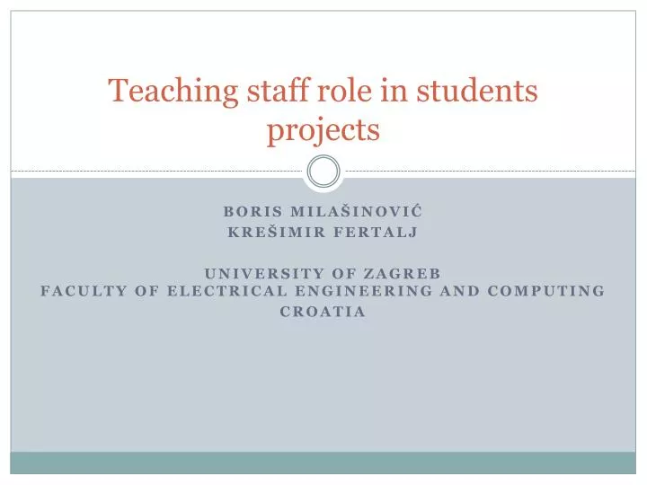 teaching staff role in students projects