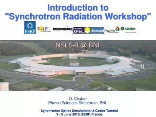 Introduction to &quot; Synchrotron Radiation Workshop&quot;