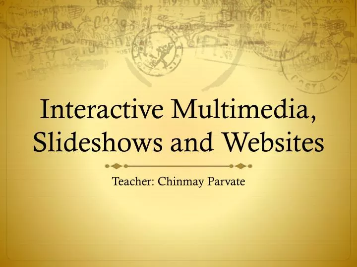 interactive multimedia slideshows and websites