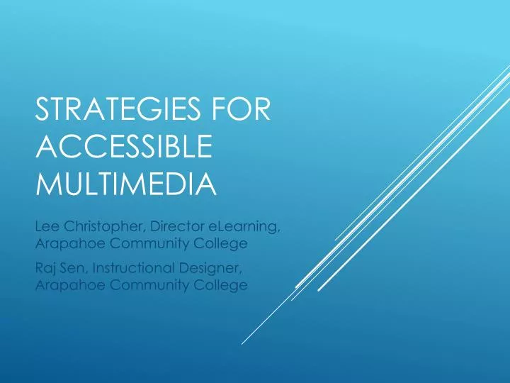 strategies for accessible multimedia