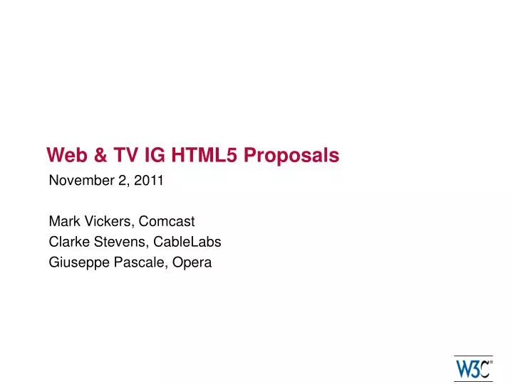 web tv ig html5 proposals