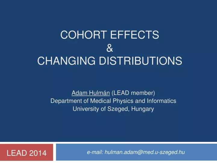 cohort effects changing distributions