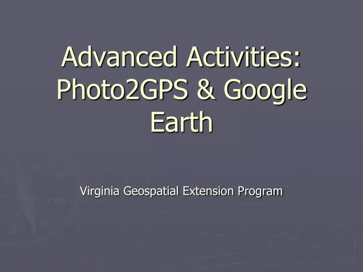 advanced activities photo2gps google earth