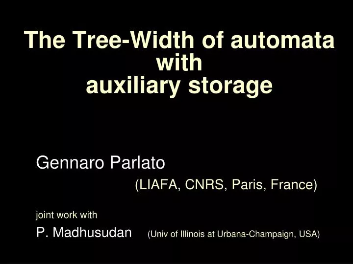 the tree width of automata with auxiliary storage