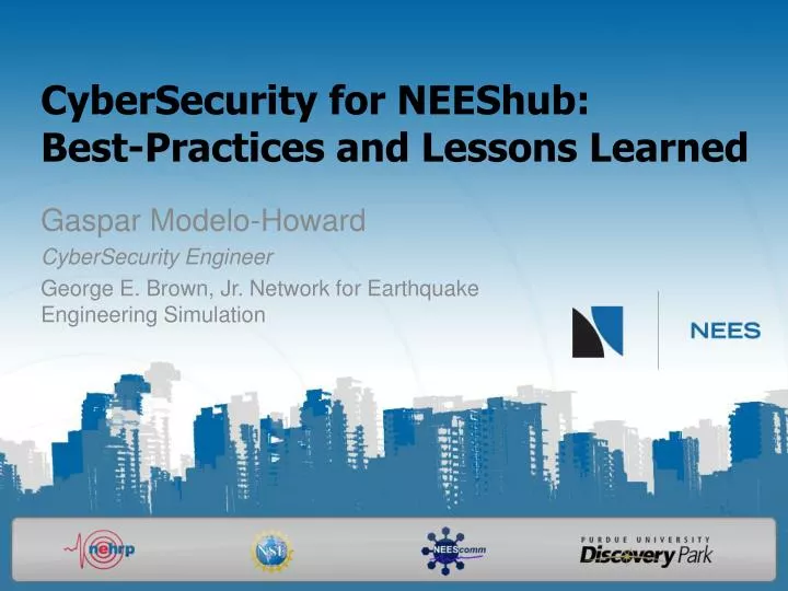 cybersecurity for neeshub best practices and lessons learned