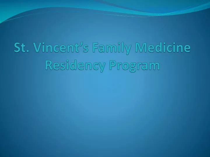 st vincent s family medicine residency program