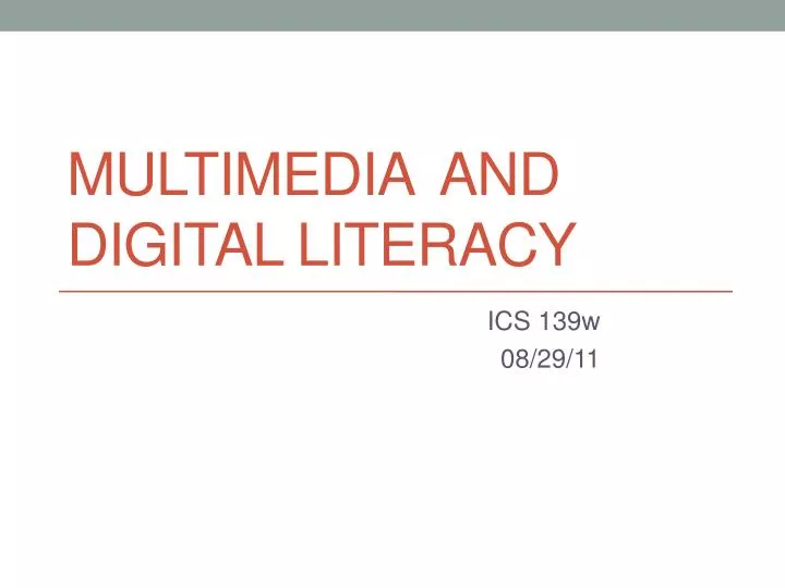 multimedia and digital literacy