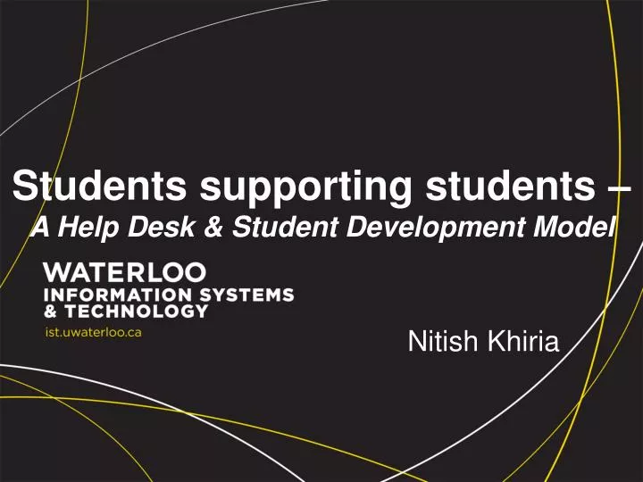 students supporting students a help desk student development model
