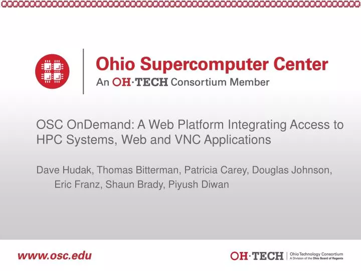 osc ondemand a web platform integrating access to hpc systems web and vnc applications