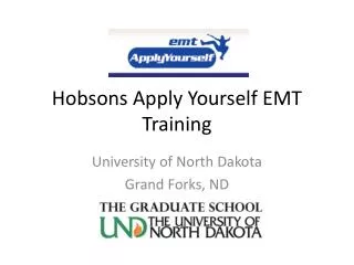 Hobsons Apply Yourself EMT Training