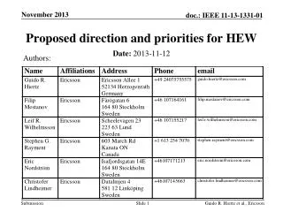 Proposed direction and priorities for HEW