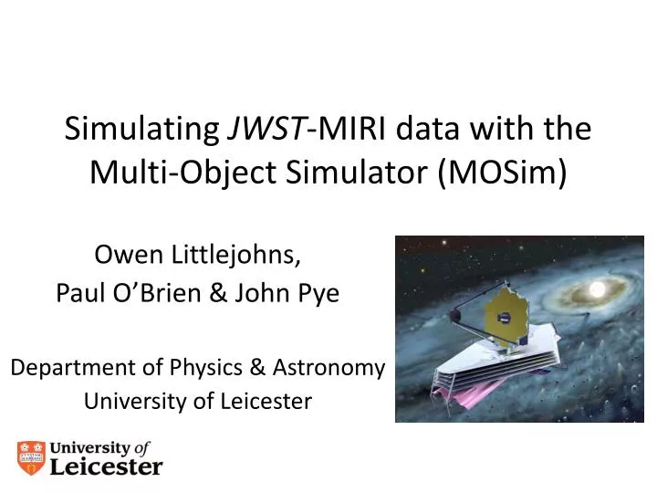 simulating jwst miri data with the multi object simulator mosim