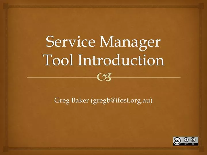 service manager tool introduction