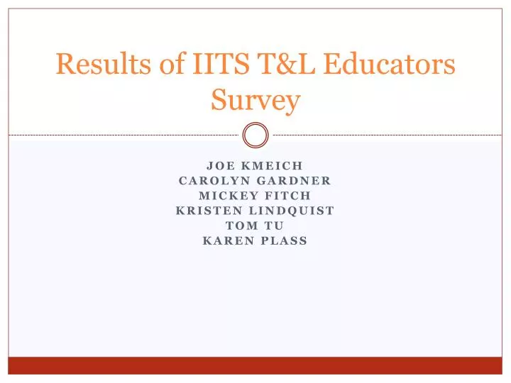 results of iits t l educators survey