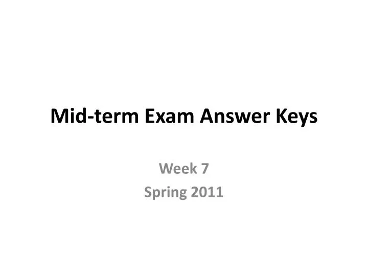 mid term exam answer keys