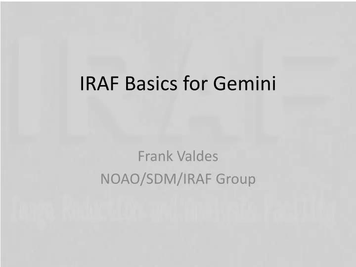 iraf basics for gemini