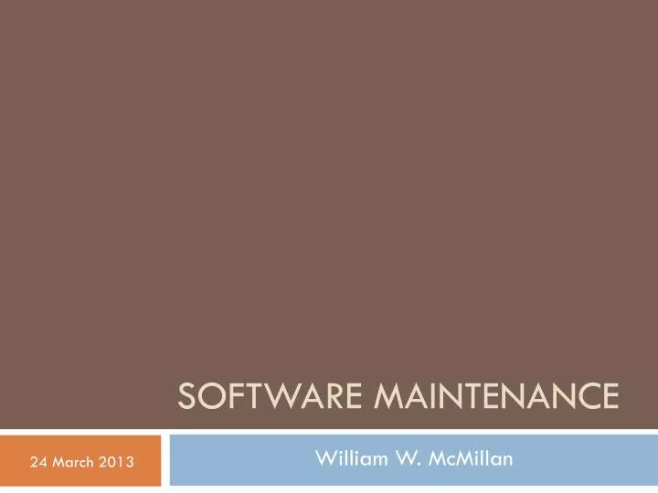 software maintenance