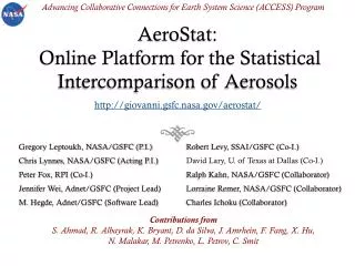 AeroStat: Online Platform for the Statistical Intercomparison of Aerosols